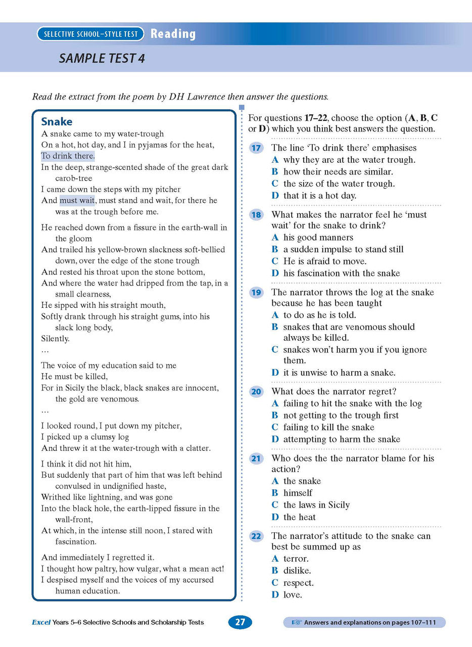 Excel Test Skills: Selective Schools and Scholarships Tests - Years 5-6 (2026)