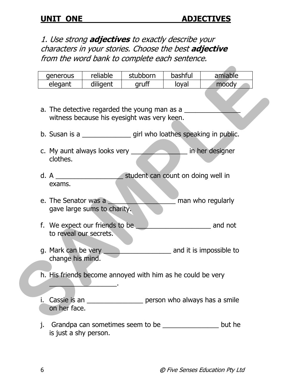 Top Skills Writing sample page