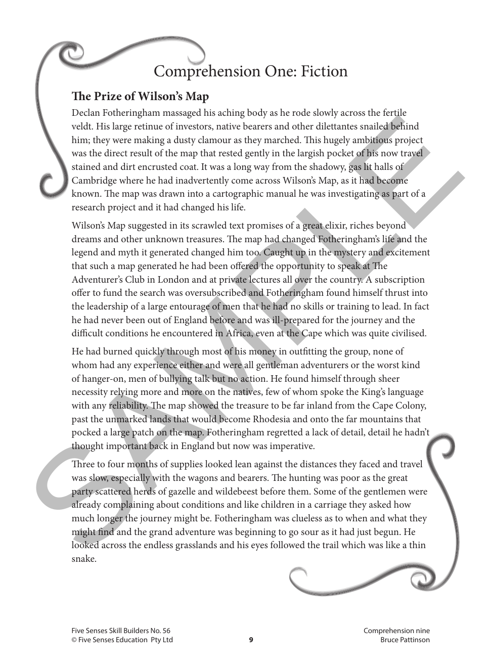 Comprehension - Book 9 sample page