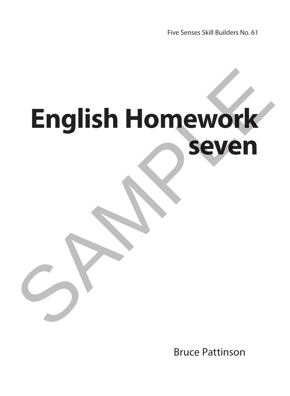 English Homework - Year 7 sample page