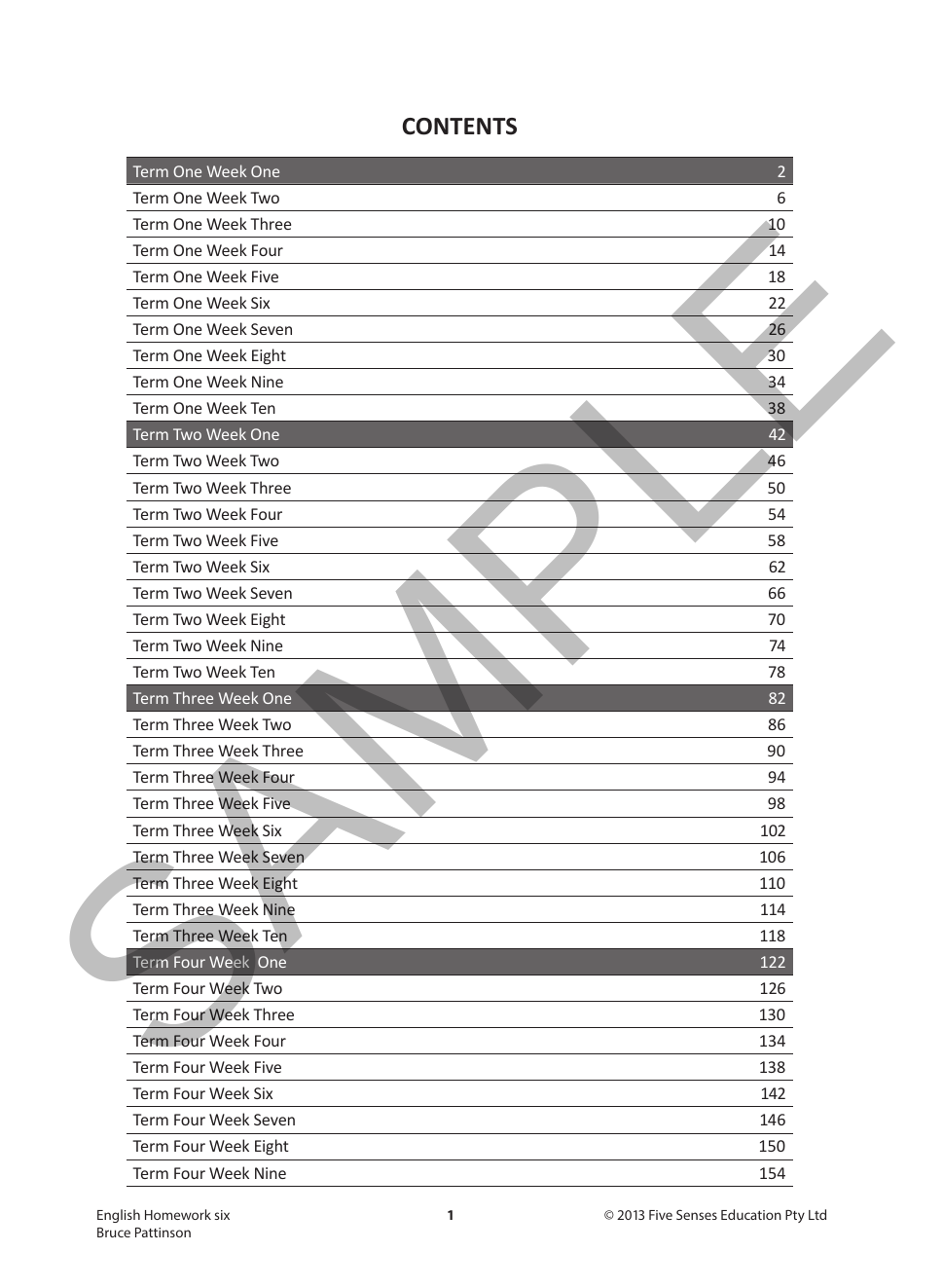 English Homework Six sample page