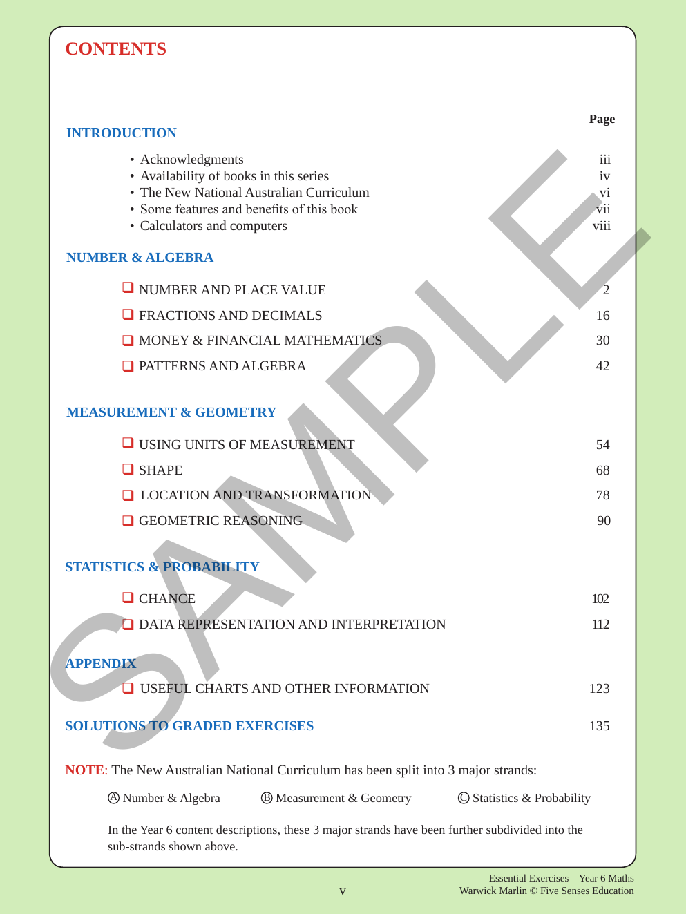 Essential Exercises - Maths Year 6 sample page
