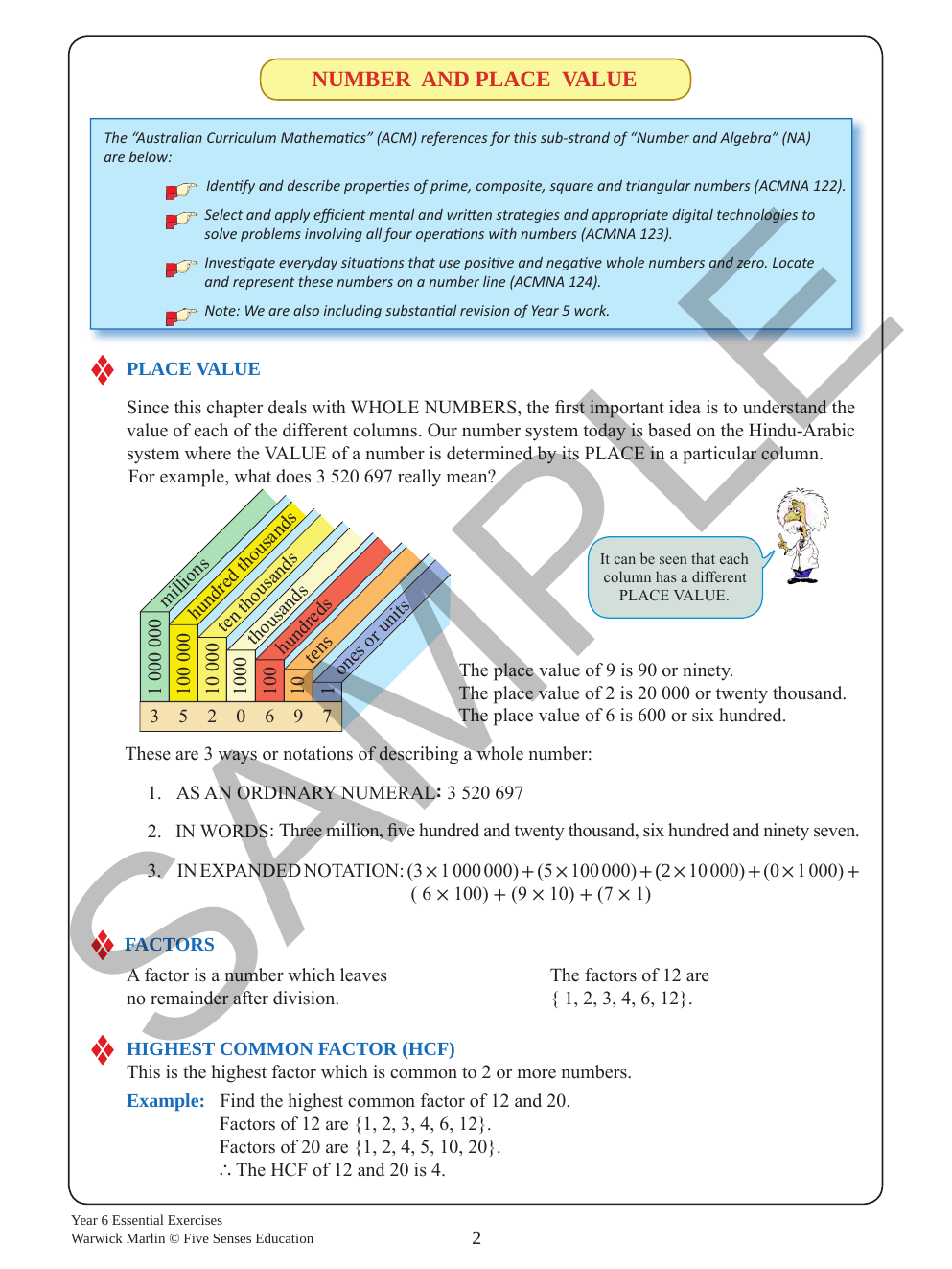 Essential Exercises - Maths Year 6 sample page