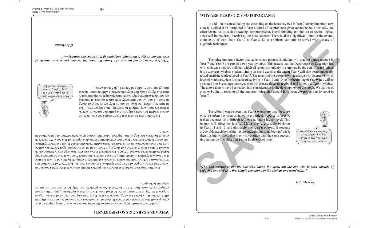 Understanding Year 8 Maths: Australian Curriculum Edition sample page
