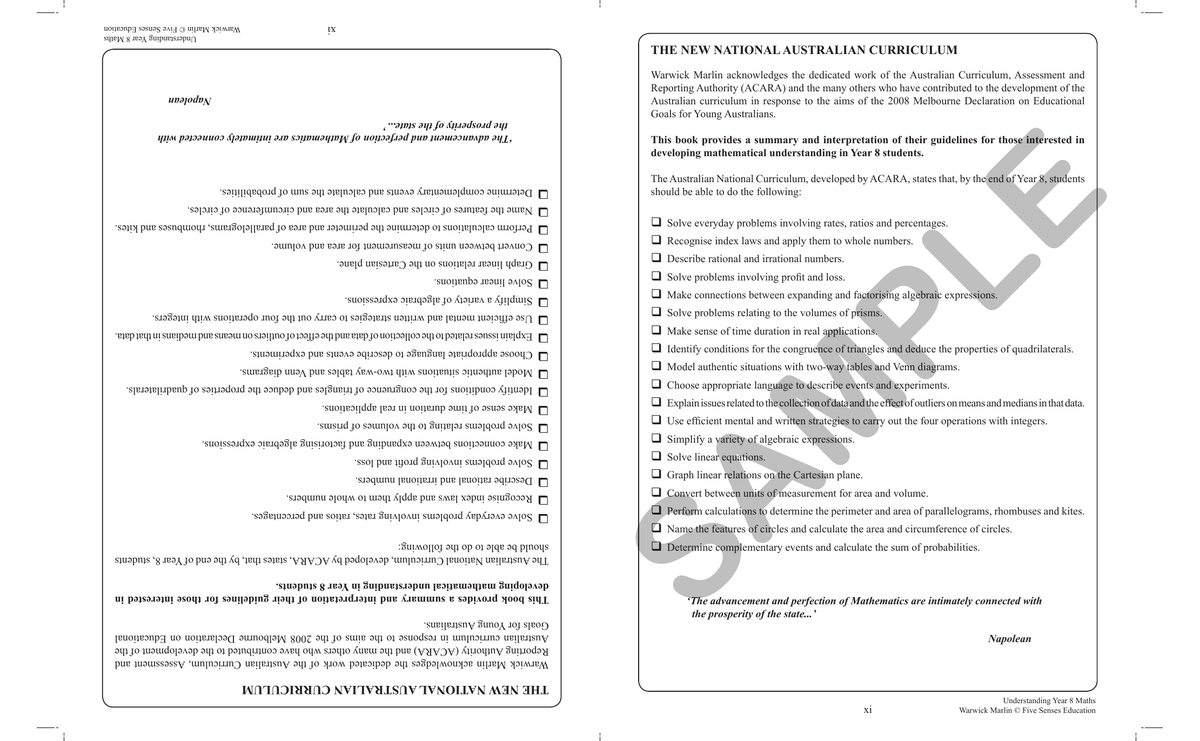 Understanding Year 8 Maths: Australian Curriculum Edition sample page