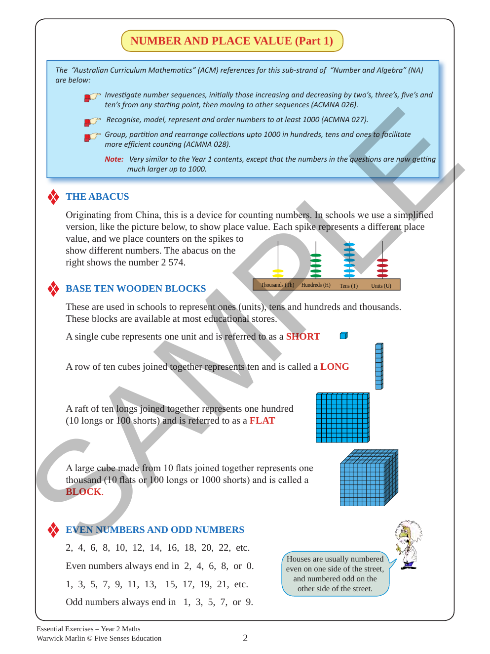 Essential Exercises - Maths Year 2 sample page