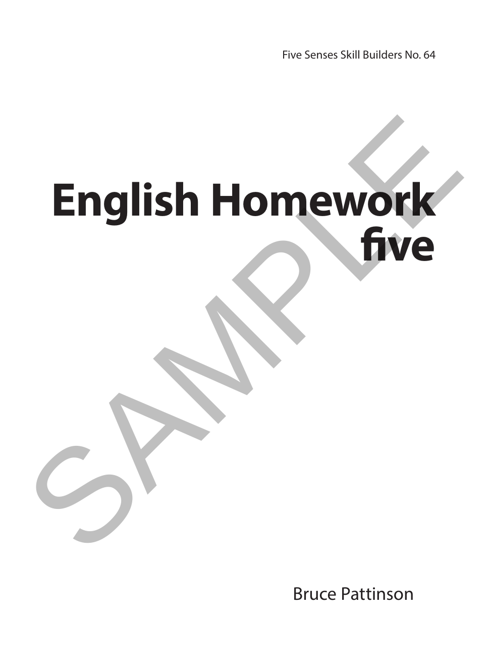 English Homework Five sample page