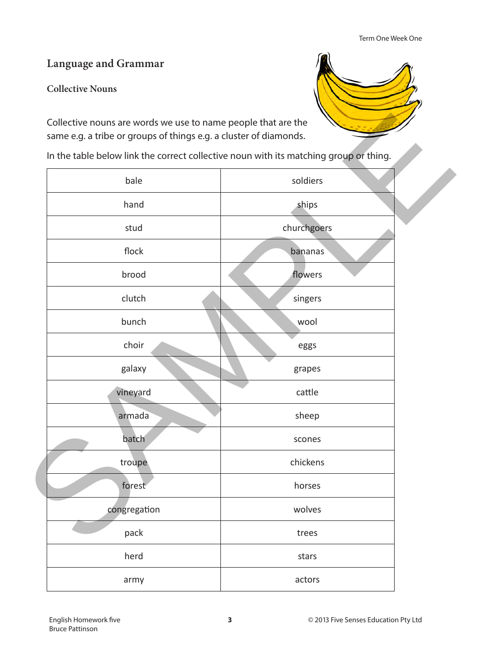 English Homework Five sample page