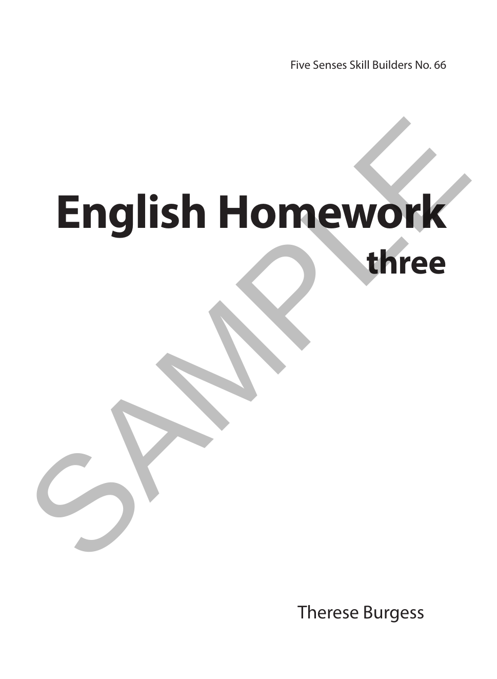 English Homework Three sample page