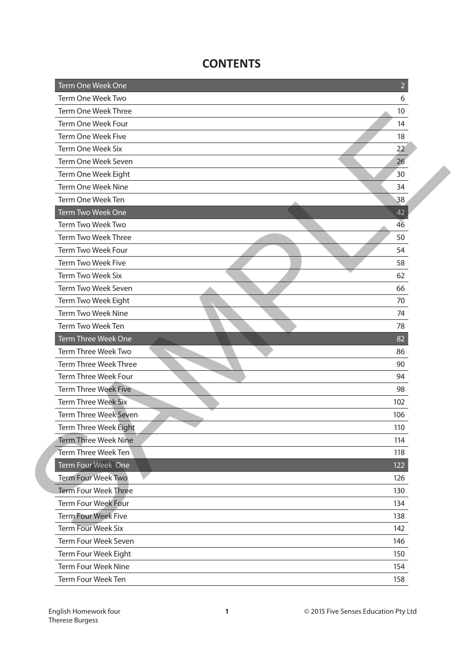 English Homework Four sample page