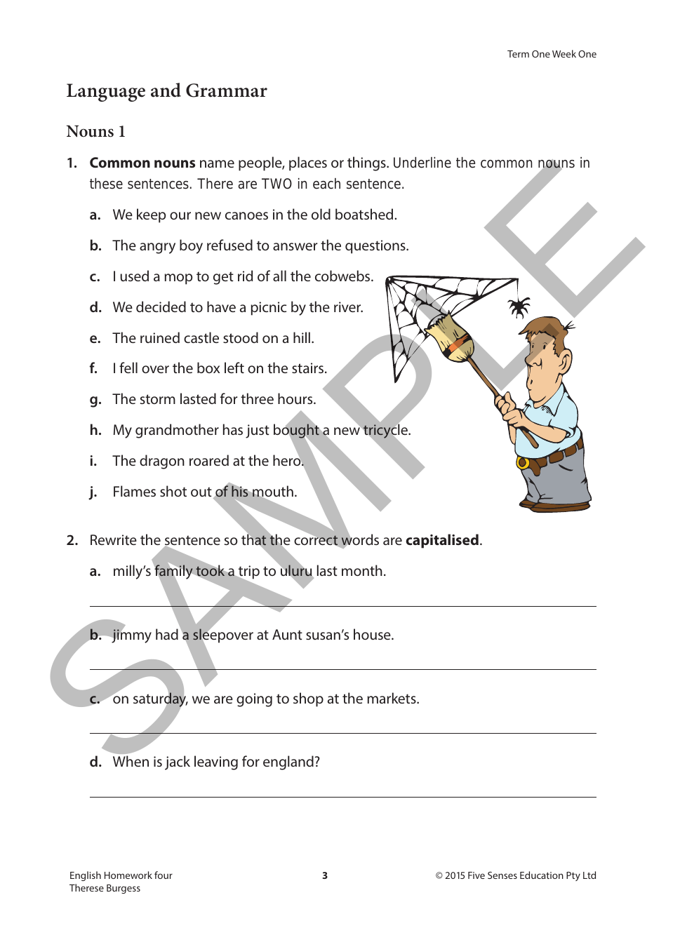 English Homework Four sample page