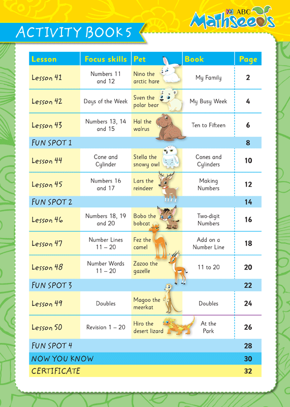 ABC Mathseeds - Activity Book: Book 5