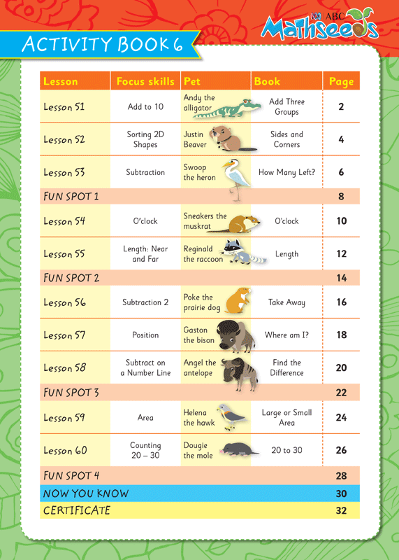 ABC Mathseeds - Activity Book: Book 6