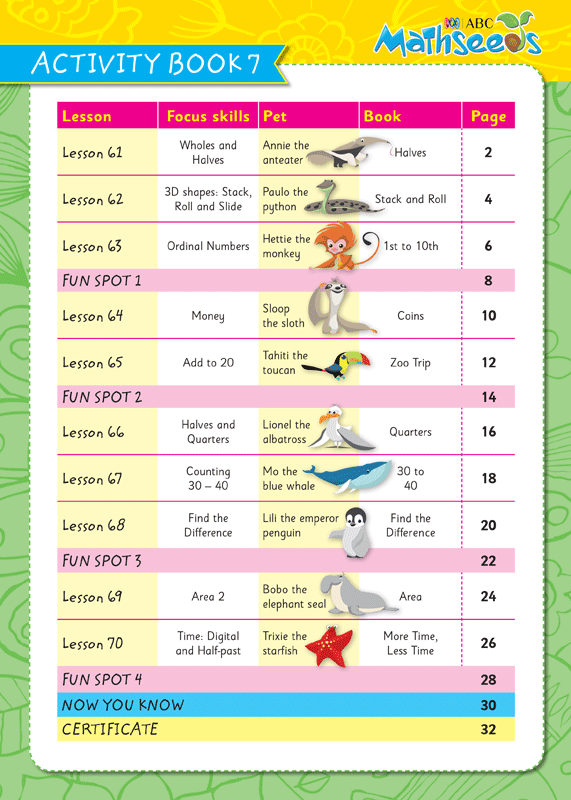 ABC Mathseeds - Activity Book: Book 7