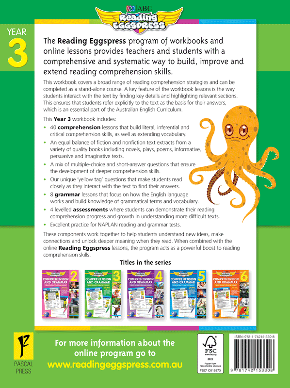 ABC Reading Eggspress - Comprehension and Grammar Workbook: Year 3