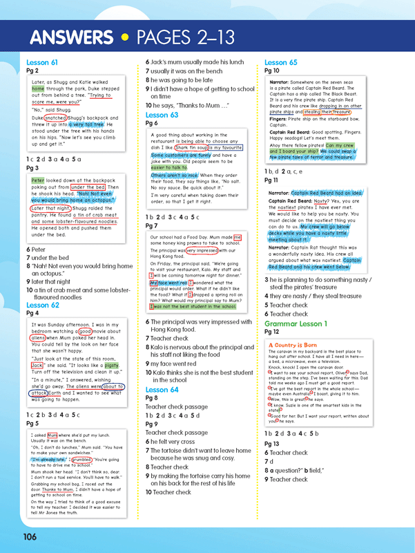 ABC Reading Eggspress - Comprehension and Grammar Workbook: Year 3