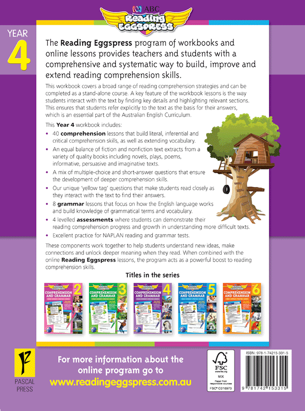 ABC Reading Eggspress - Comprehension and Grammar Workbook: Year 4