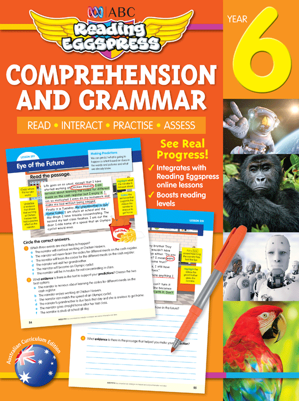 ABC Reading Eggspress - Comprehension and Grammar Workbook: Year 6