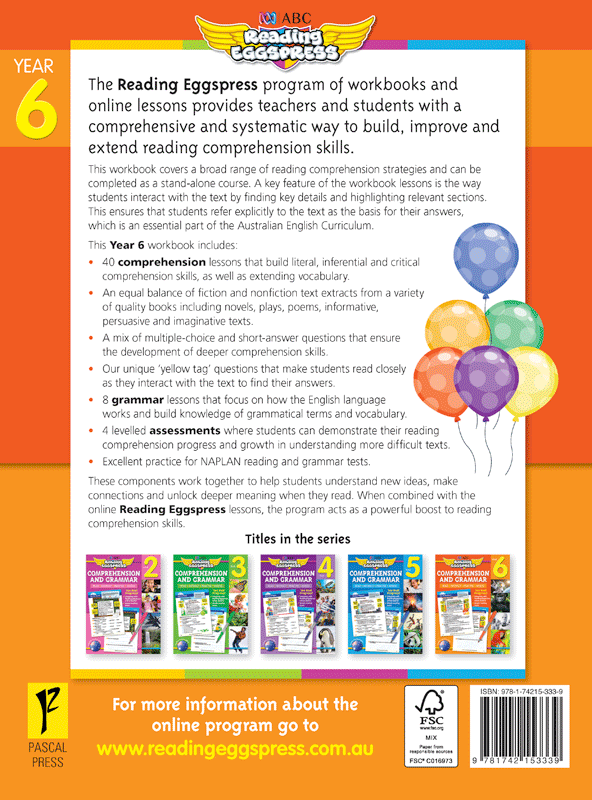ABC Reading Eggspress - Comprehension and Grammar Workbook: Year 6