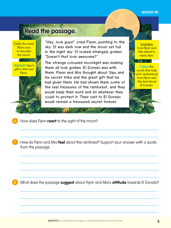 ABC Reading Eggspress - Comprehension and Grammar Workbook: Year 6