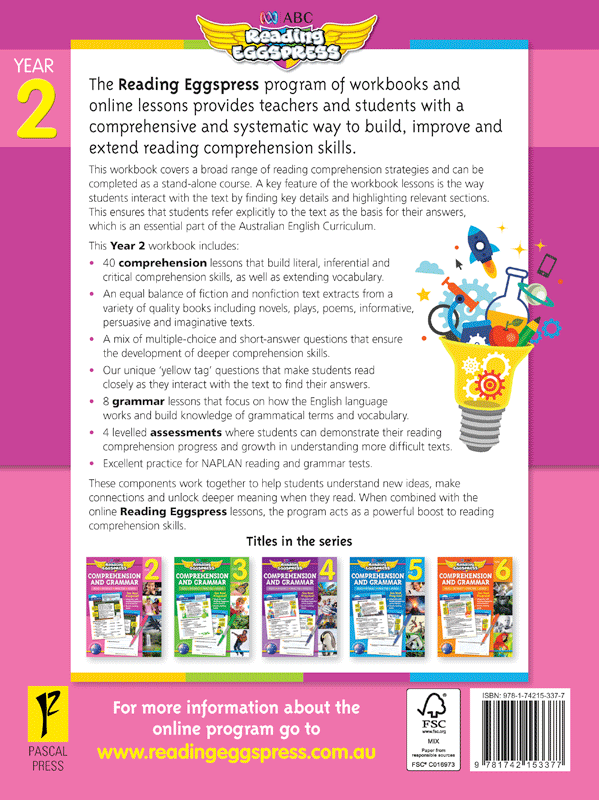 ABC Reading Eggspress - Comprehension and Grammar Workbook: Year 2