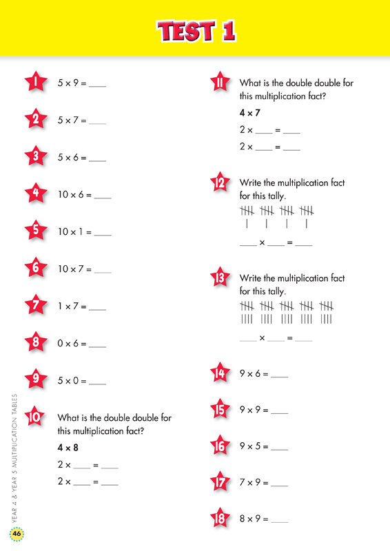 Back to Basics - Multiplication Tables: Years 4 - 5