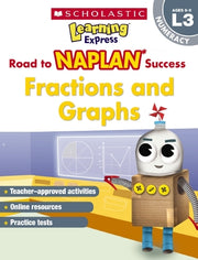Road to NAPLAN Success: Level 3 - Fractions and Graphs (Ages 8-9)
