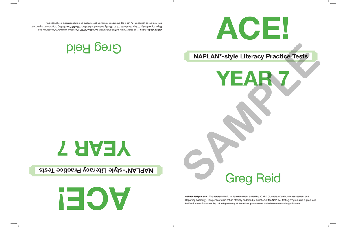 ACE! NAPLAN - Literacy Practice Tests Year 7 (with Reading Magazine) sample page