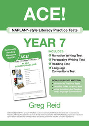 ACE! NAPLAN*-style Literacy Practice Tests Year 7 with Year 7 Reading Magazine