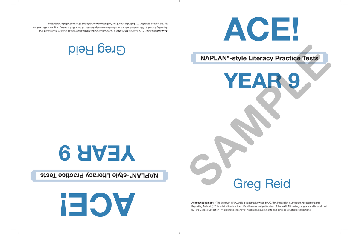 ACE! NAPLAN - Literacy Practice Tests Year 9 (with Reading Magazine) sample page