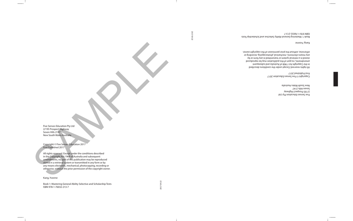 Mastering General Ability Selective and Scholarship Tests - Book 1 sample page