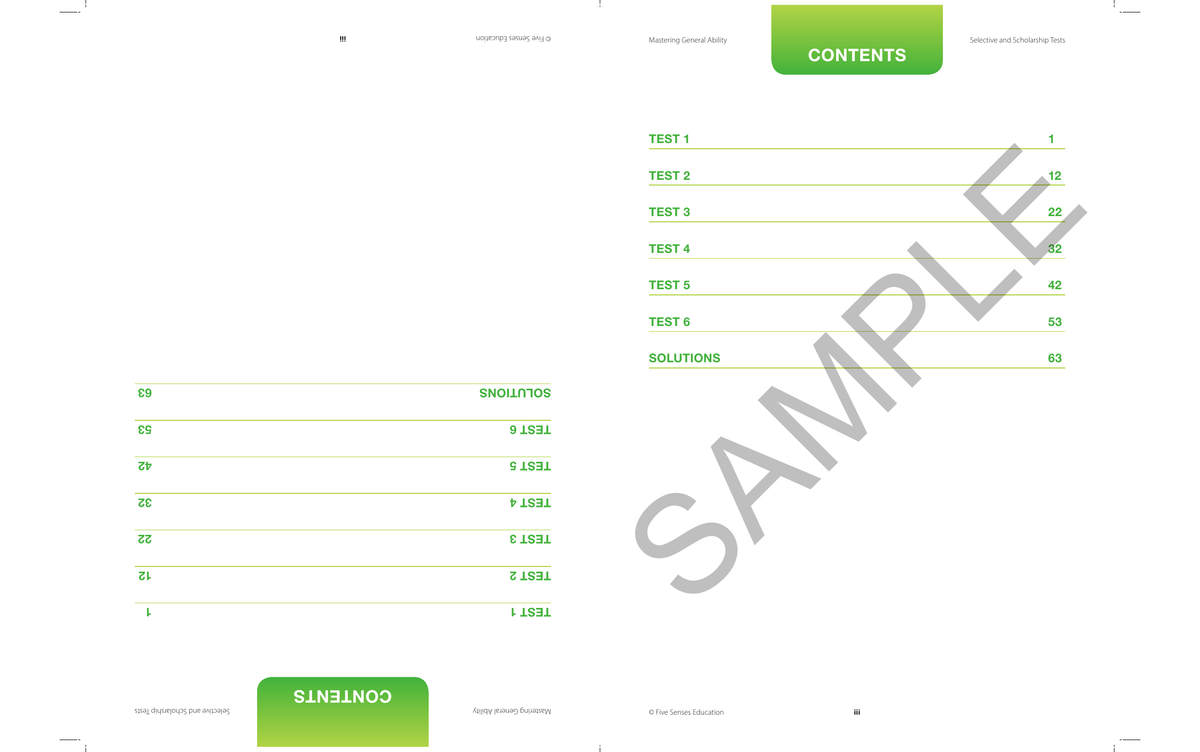 Mastering General Ability Selective and Scholarship Tests - Book 1 sample page