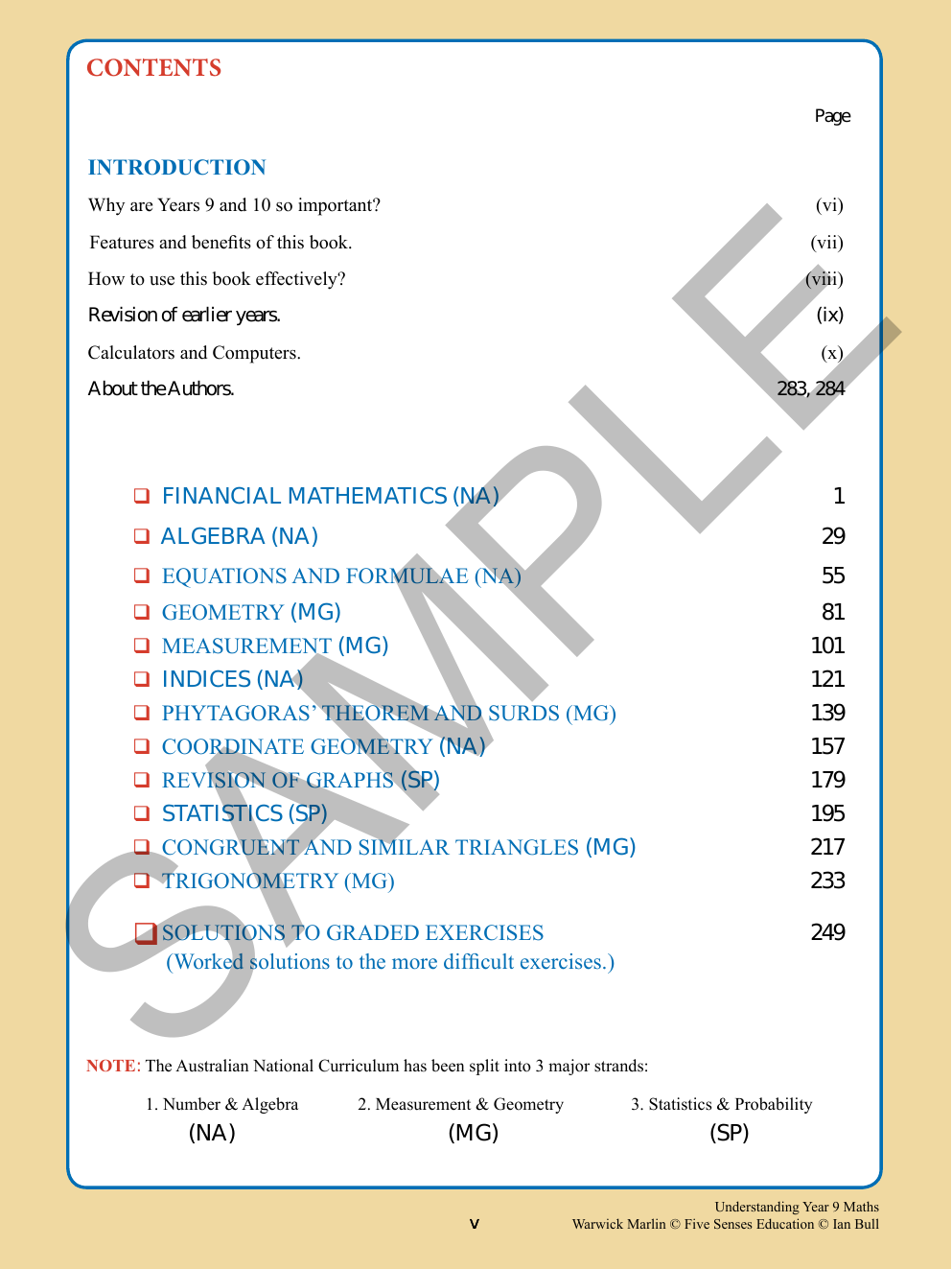 Understanding Year 9 Maths: Australian Curriculum Edition sample page