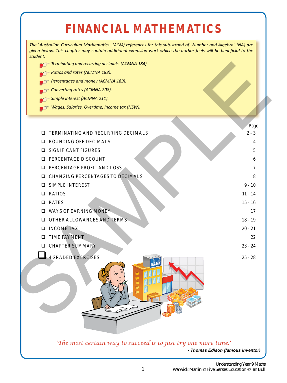 Understanding Year 9 Maths: Australian Curriculum Edition sample page