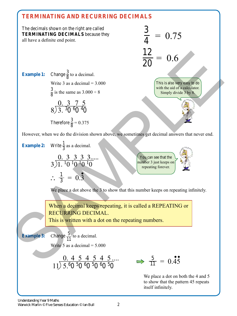 Understanding Year 9 Maths: Australian Curriculum Edition sample page