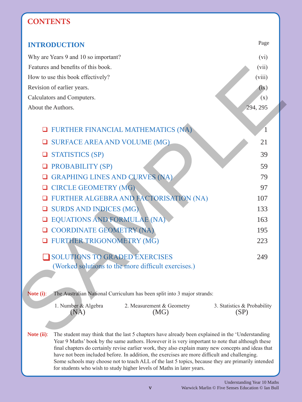 Understanding Year 10 Maths: Australian Curriculum Edition sample page