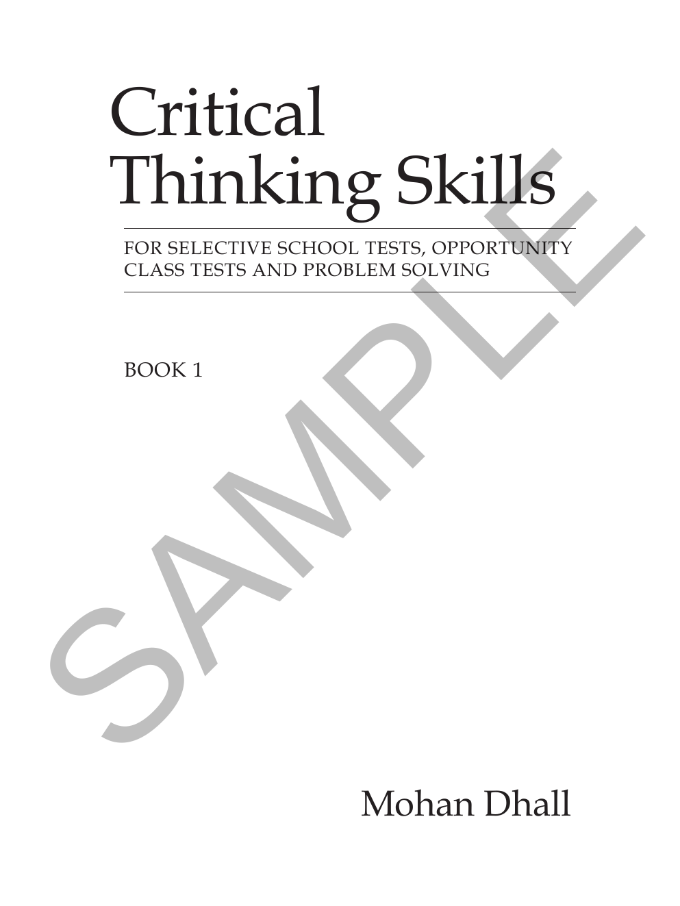Critical Thinking Skills - Book 1 sample page