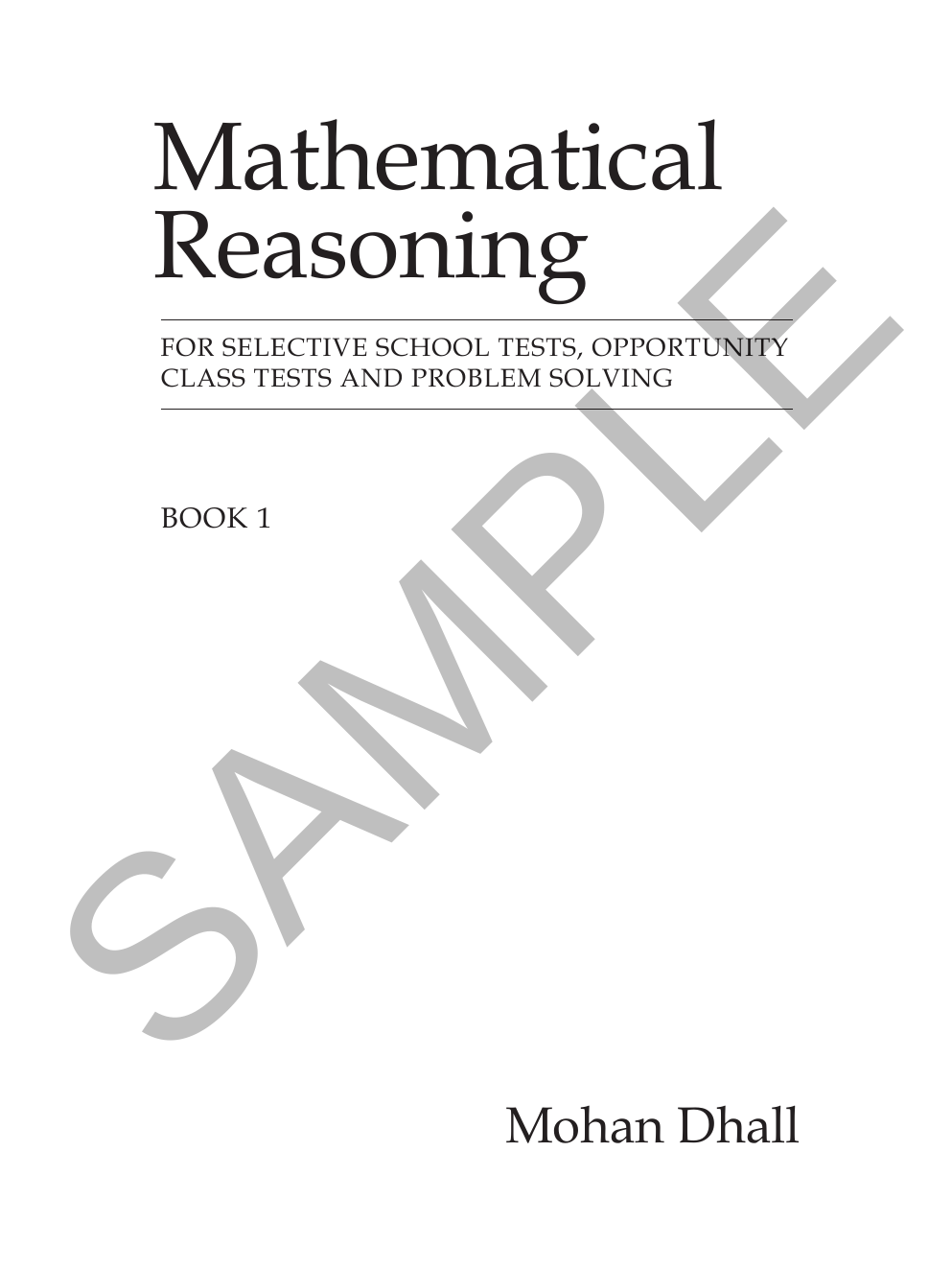 Mathematical Reasoning - Book 1 sample page