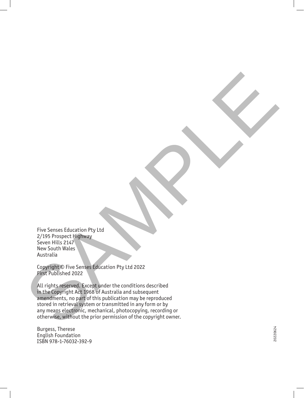 English - Foundation sample page