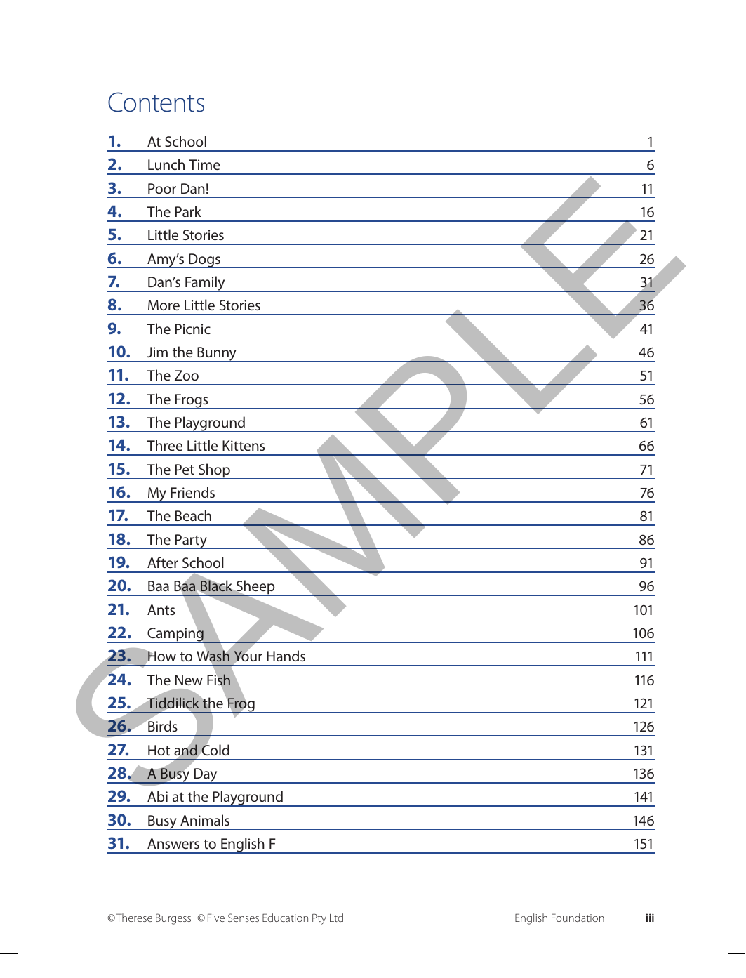 English - Foundation sample page
