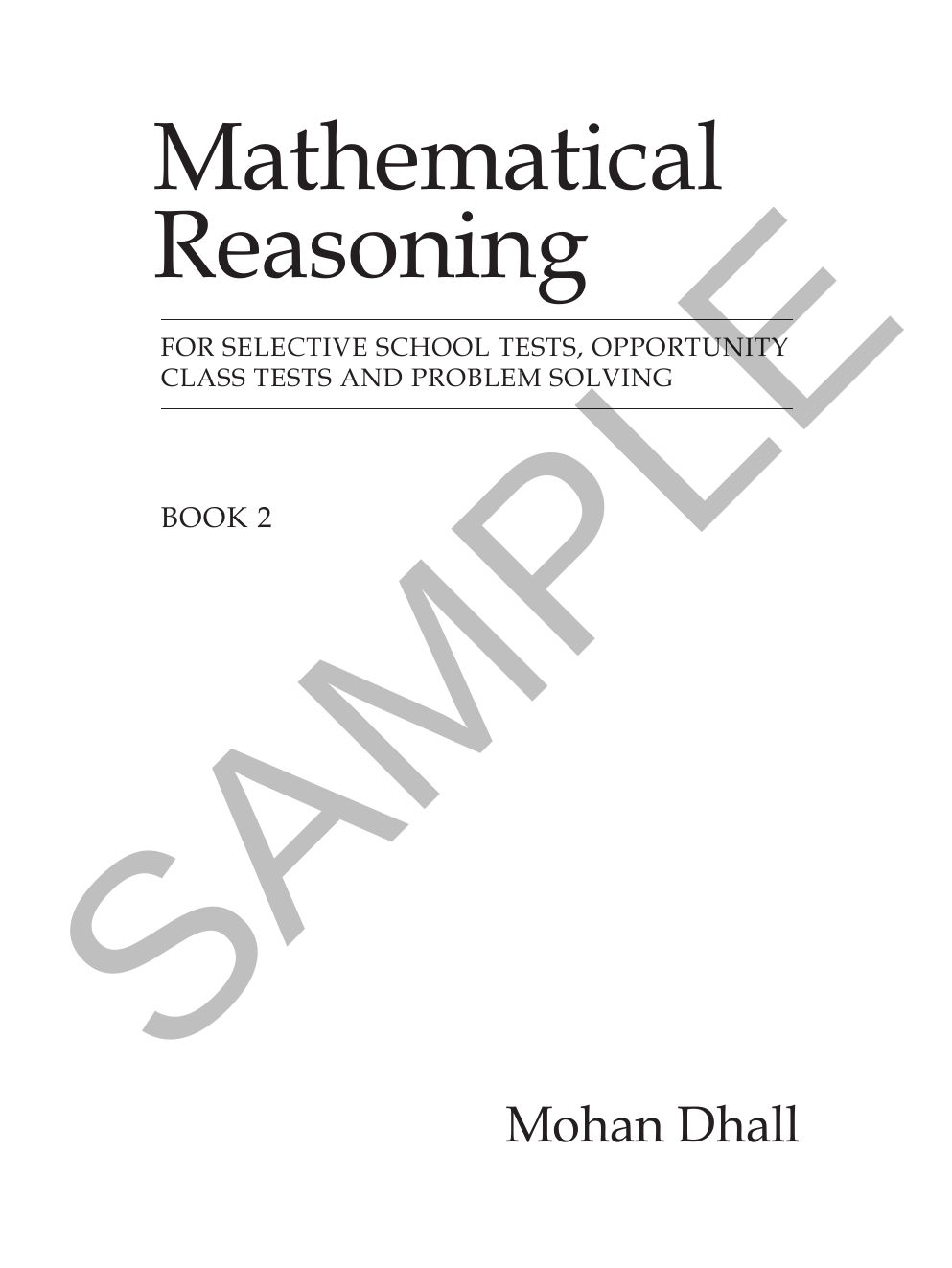 Mathematical Reasoning - Book 2 sample page