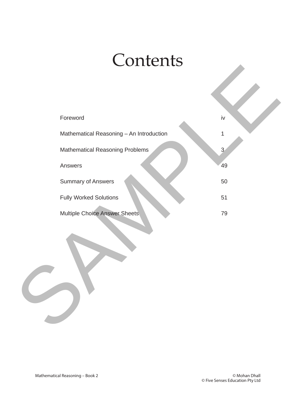 Mathematical Reasoning - Book 2 sample page