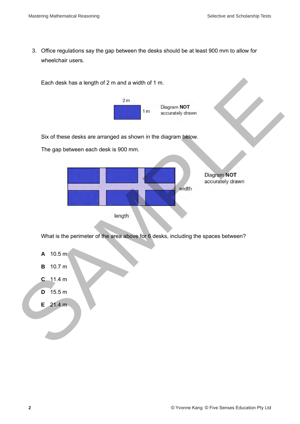 Mastering Mathematical Reasoning Selective and Scholarship Tests - Book 1 sample page
