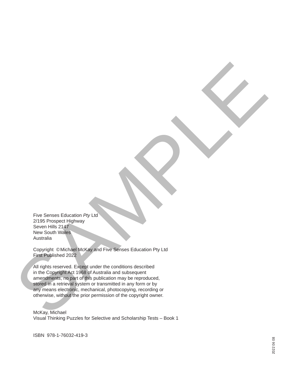 Visual Thinking Puzzles for Selective and Scholarship Test - Book 1 sample page