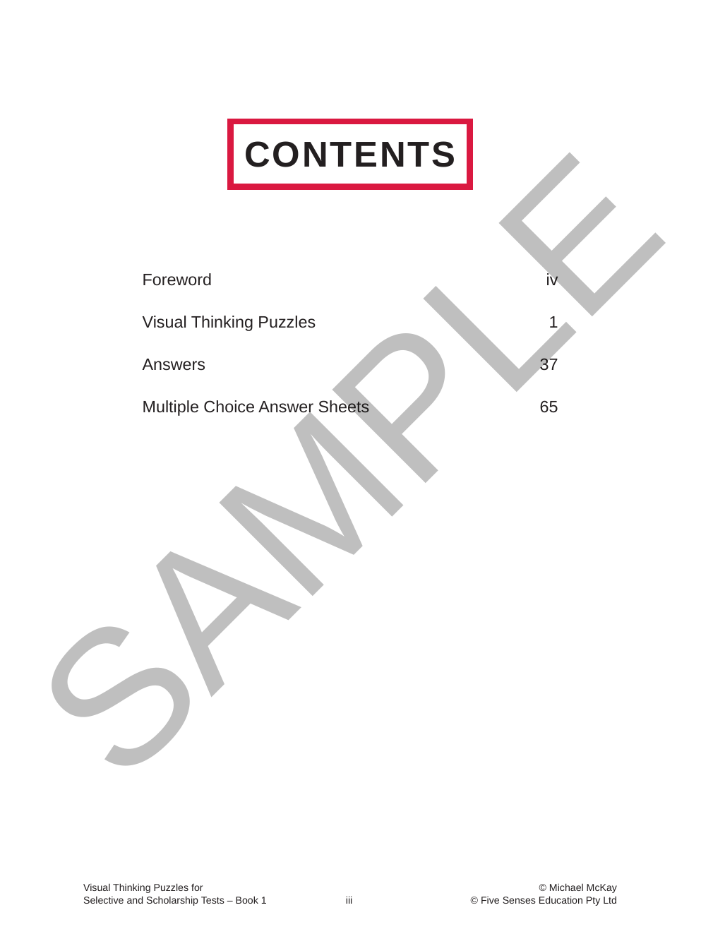 Visual Thinking Puzzles for Selective and Scholarship Test - Book 1 sample page
