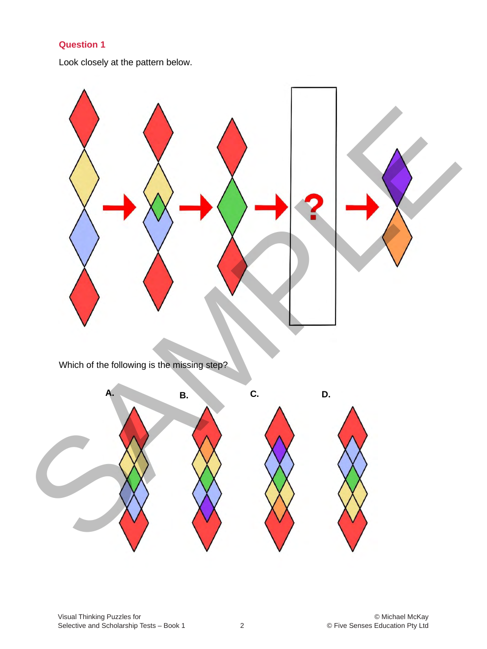 Visual Thinking Puzzles for Selective and Scholarship Test - Book 1 sample page