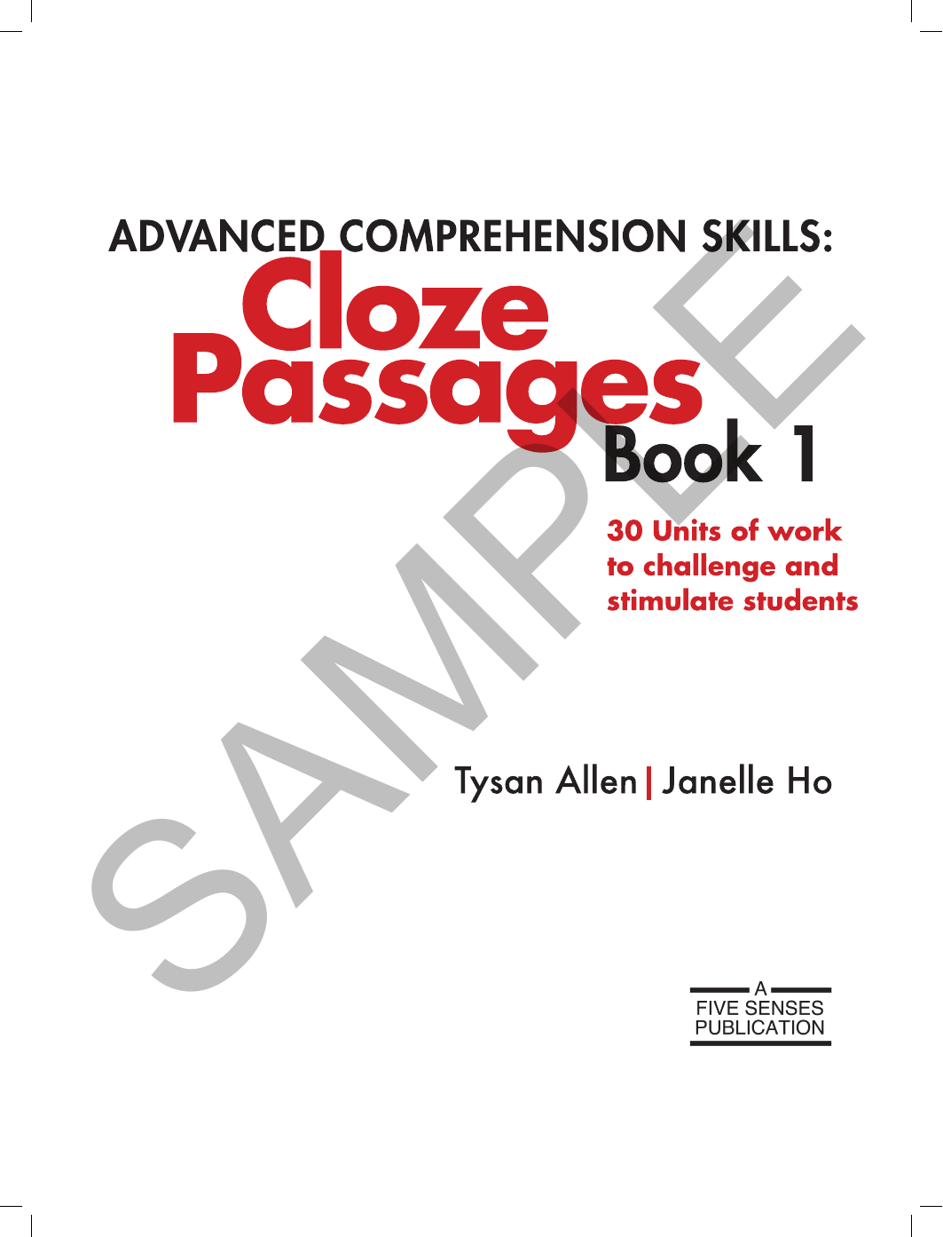 Advanced Comprehension Skills - Cloze Passages: Book 1 sample page