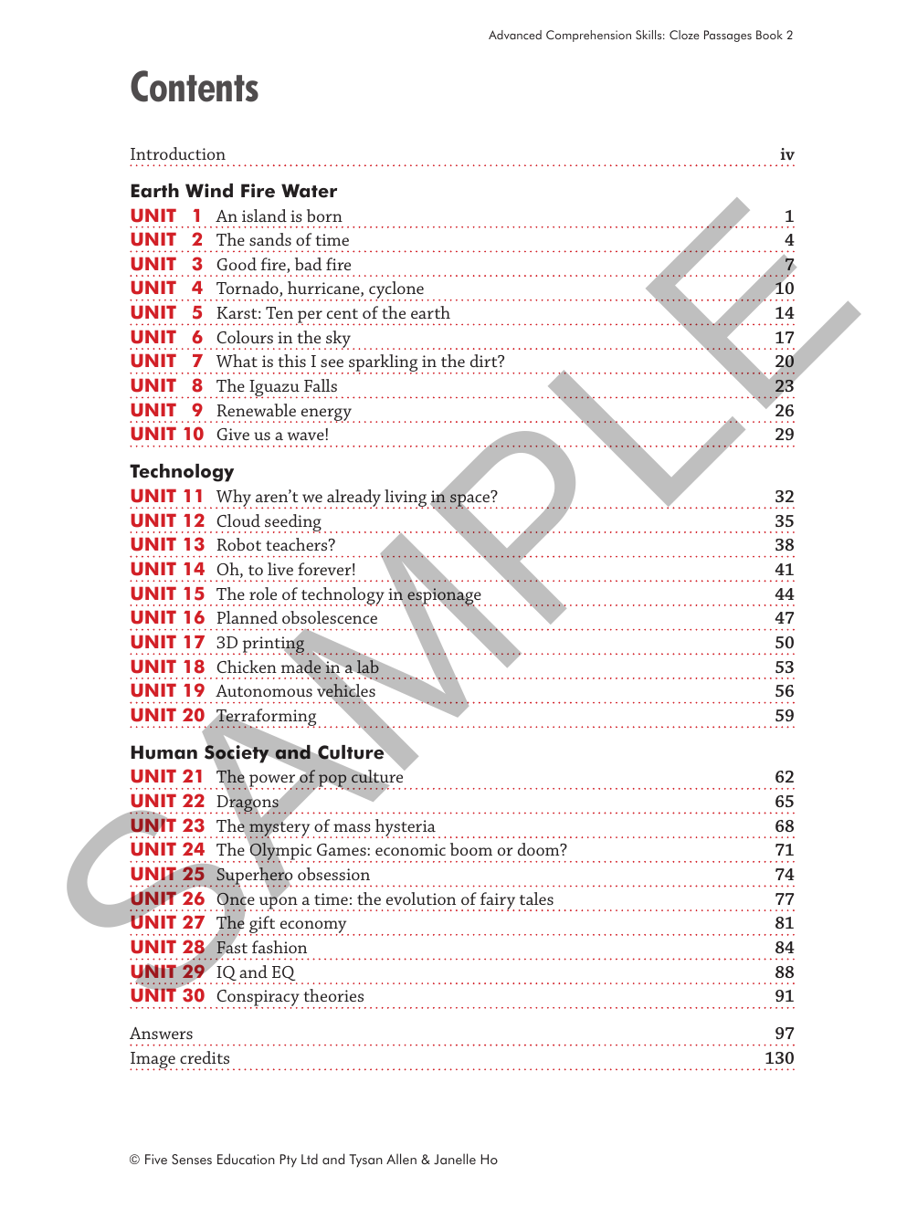 Advanced Comprehension Skills - Cloze Passages: Book 2 sample page