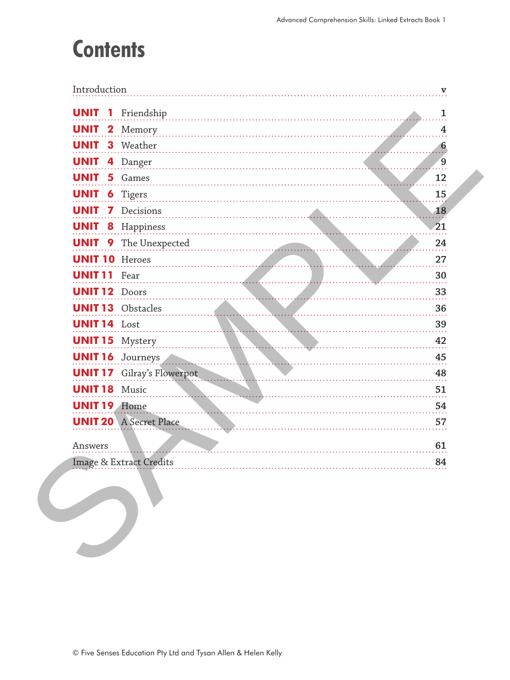 Advanced Comprehension Skills - Linked Extracts: Book 1 sample page