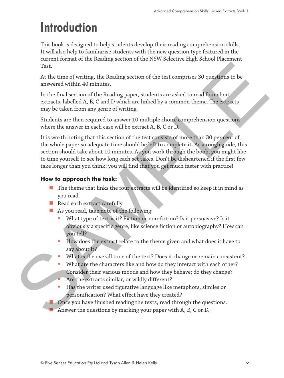 Advanced Comprehension Skills - Linked Extracts: Book 1 sample page